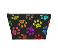 Colorido Perro Pata Arco Iris Lindo Animal Mascota, Bolsa de artículos de tocador Bolsa de Maquillaje Bolsa de cosméticos Bolsa de artículos de tocador de Viaje portátil
