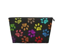 Colorido Perro Pata Arco Iris Lindo Animal Mascota, Bolsa de artículos de tocador Bolsa de Maquillaje Bolsa de cosméticos Bolsa de artículos de tocador de Viaje portátil