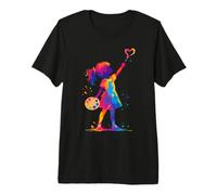 Colorido Pintor niño Artista Hobby Silueta Pintura Splash Camiseta Premium