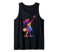 Colorido Pintor niño Artista Hobby Silueta Pintura Splash Camiseta sin Mangas