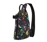 Colorido Pintura Azul Buteerfly diagonalmente Sling Bag, Bandolera Sling Mochila Hombro Pecho Bolsa para Mujeres Hombres, Viaje Senderismo Mochila