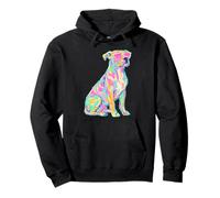 Colorido Pit Bull con Gafas de Sol de corazón Coastal Summer Vibes Sudadera con Capucha