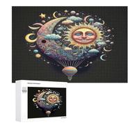 Colorido planeta rompecabezas de madera de 1000 piezas para adultos y niños, rompecabezas imposible, juego de paciencia colorido a partir de 12 años (75×50cm)