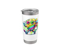 Colorido Pop Art Gafas De Sol Papa frita Papas Vaso térmico de acero inoxidable de doble pared