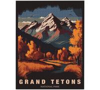 Colorido póster del Parque Nacional Grand Tetons de 1000 piezas, rompecabezas de madera personalizado para adultos, amigos, rompecabezas de fotos, regalos para boda, cumpleaños, día de San Valentín,