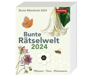 Colorido Puzzselwelt - Agenda diaria 2024 para 2024 con variadas preguntas sobre flora y fauna para zorros astutos. Formato 12,5 x 16 cm: plantas, animales, fenómenos