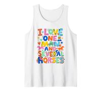 Colorido Quirky I Love One Man and Varios Caballos Lindo Camiseta sin Mangas