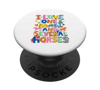 Colorido Quirky I Love One Man and Varios Caballos Lindo PopSockets PopGrip Adhesivo