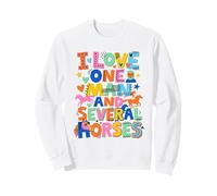 Colorido Quirky I Love One Man and Varios Caballos Lindo Sudadera