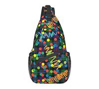 Colorido Rainbow Bubbles Sling Bag Crossbody Chest Daypack Moda Tie Dye Casual Mochila Bolsos de Hombro para Mujeres Hombres