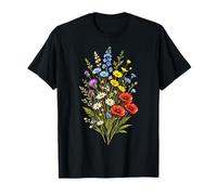 Colorido Ramo de Flores Silvestres floración botánica de Verano Camiseta