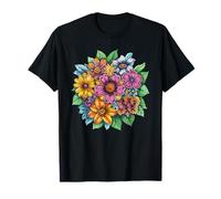 Colorido Ramo de Flores Silvestres Primavera jardín Floral Camiseta