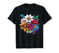 Colorido Ramo de Flores Silvestres Primavera jardín Floral Camiseta