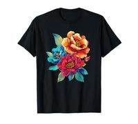 Colorido Ramo de Rosas de peonía Primavera arreglo Floral Camiseta