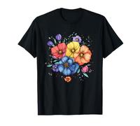Colorido Ramo Floral de Flores Silvestres Dibujado a Mano Camiseta