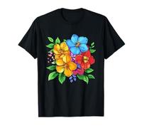 Colorido Ramo Floral de Primavera jardín de Hibisco Camiseta