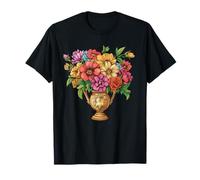 Colorido Ramo Floral en jarrón Dorado ornamentado Camiseta