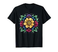 Colorido Ramo Floral Mandala Primavera floración jardín Camiseta