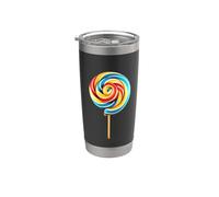Colorido remolino Lollipop - Divertido caramelo nostálgico Vaso térmico de acero inoxidable de doble pared