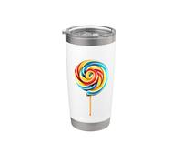 Colorido remolino Lollipop - Divertido caramelo nostálgico Vaso térmico de acero inoxidable de doble pared