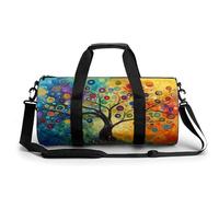 Colorido remolinos de árbol con burbujas de pintura divertida y grande, bolsa de gimnasio novedosa, ligera, deportiva, bolsa de viaje, equipaje de mano, 17.5 x 9 x 9 pulgadas