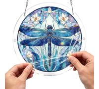 Colorido rompecabezas acrílico atrapasueños, adorno circular para colgar en la ventana de 7.4 pulgadas, atrapasueños hecho a mano para decoración del hogar, jardín, arte creativo, regalo de cumpleaños