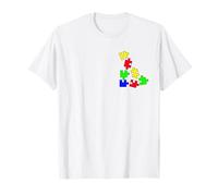 Colorido Rompecabezas Pieza corazón Autismo Conciencia Arte Camiseta