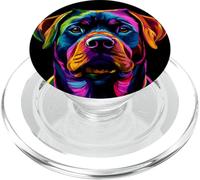 Colorido Rottweiler Face Rottie Dog Lover Hombres Mujeres Negro PopSockets PopGrip para MagSafe