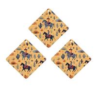 Colorido salvaje oeste para hombre, caballo, cactus, 3 unidades, ambientadores de coche colgantes, aromas de larga duración, ambientadores automáticos, tabletas de aromaterapia, espejo retrovisor,