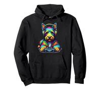 Colorido Scottish Terrier Video Game Gamer Dog Zoo Design Sudadera con Capucha