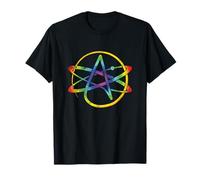 Colorido símbolo de ateísmo, átomo, ateo, religión, lógica agnóstica. Camiseta