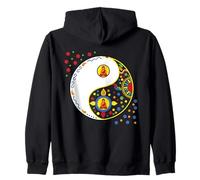 Colorido símbolo de Caracteres para Tao-Yin y Yang con Buda Sudadera con Capucha