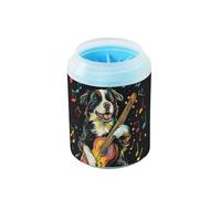 Colorido Sketch Dog Music Play - Lavadora de pies reutilizable para mascotas con cepillo de masaje suave, cepillo de baño para mascotas, adecuado para perros pequeños, medianos y grandes