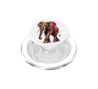 Colorido Splash Art Elephant Profile Wildlife Design PopSockets PopGrip para MagSafe