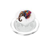 Colorido Splash Art Elephant Profile Wildlife Design PopSockets PopGrip para MagSafe