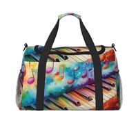 Colorido teclado de piano, música, resistente al agua, bolsa de viaje compacta para deportes, gimnasio y fin de semana para hombres y mujeres
