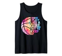 Colorido Teens& Women I Know I Play Like A Girl Basketball Camiseta sin Mangas