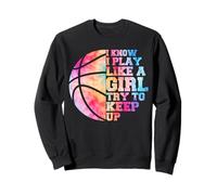 Colorido Teens& Women I Know I Play Like A Girl Basketball Sudadera