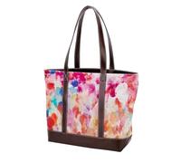 Colorido teñido anudado: 63 bolsos de hombro para mujer, bolsos grandes de cuero lavado suave y bolsos duraderos