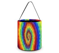 Colorido teñido anudado divertido Halloween truco o trato bolsas de regalo dulces cubos para regalos de fiesta suministros