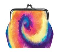 Colorido Tie Dye patrón Remolino Monedero Vintage Bolsa Hebilla Bolso de Mano Kiss-Lock Cambio Monedero Cierre de Broche Carteras para Mujer Chica