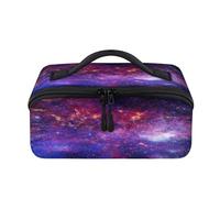 Colorido Universo Nebulosa Bolsa de maquillaje portátil galaxia nebulosa bolsa impermeable abierto plano bolsas de aseo aseo cosméticos viaje organizador para mujeres hombres