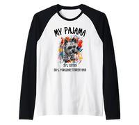 Colorido Yorkshire Terrier - Divertido diseño de perro para los amantes de las mascotas Camiseta Manga Raglan