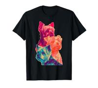 Colorido Yorkshire Terriers Perros Yorkie Dog Summer Pet Art Camiseta