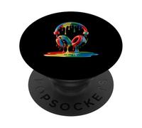 Coloridos Auriculares Goteando Pintura Fusión Música Creativa PopSockets PopGrip Adhesivo