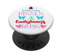 Coloridos Besos de Mariposa y Mariquitas Abrazos Lindos PopSockets PopGrip Adhesivo