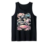 Coloridos cangrejos Dreamy Art y2k 2000s Pastel Animales Marinos Camiseta sin Mangas