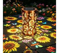 Coloridos Farolillos Solares Exterior, Lámpara de Girasol Colgante para Decoración De Jardín, Ip65 Impermeable Lámpara Solar LED Retro Metálica para Balcón Patio Escritorio Césped Camping Regalo
