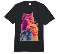 Coloridos Gatos persas Vibrantes Animales felinos Verano Mascota Arte Comfort Colors Adult Heavyweight T-Shirt
