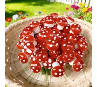 Coloridos hongos de espuma en miniatura para jardín y plantas en maceta, adornos de material de burbujas diseñados para un uso decorativo duradero (2 cm)